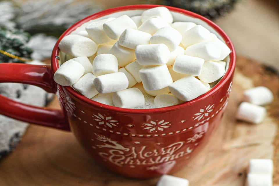 cup full of mini marshmallows